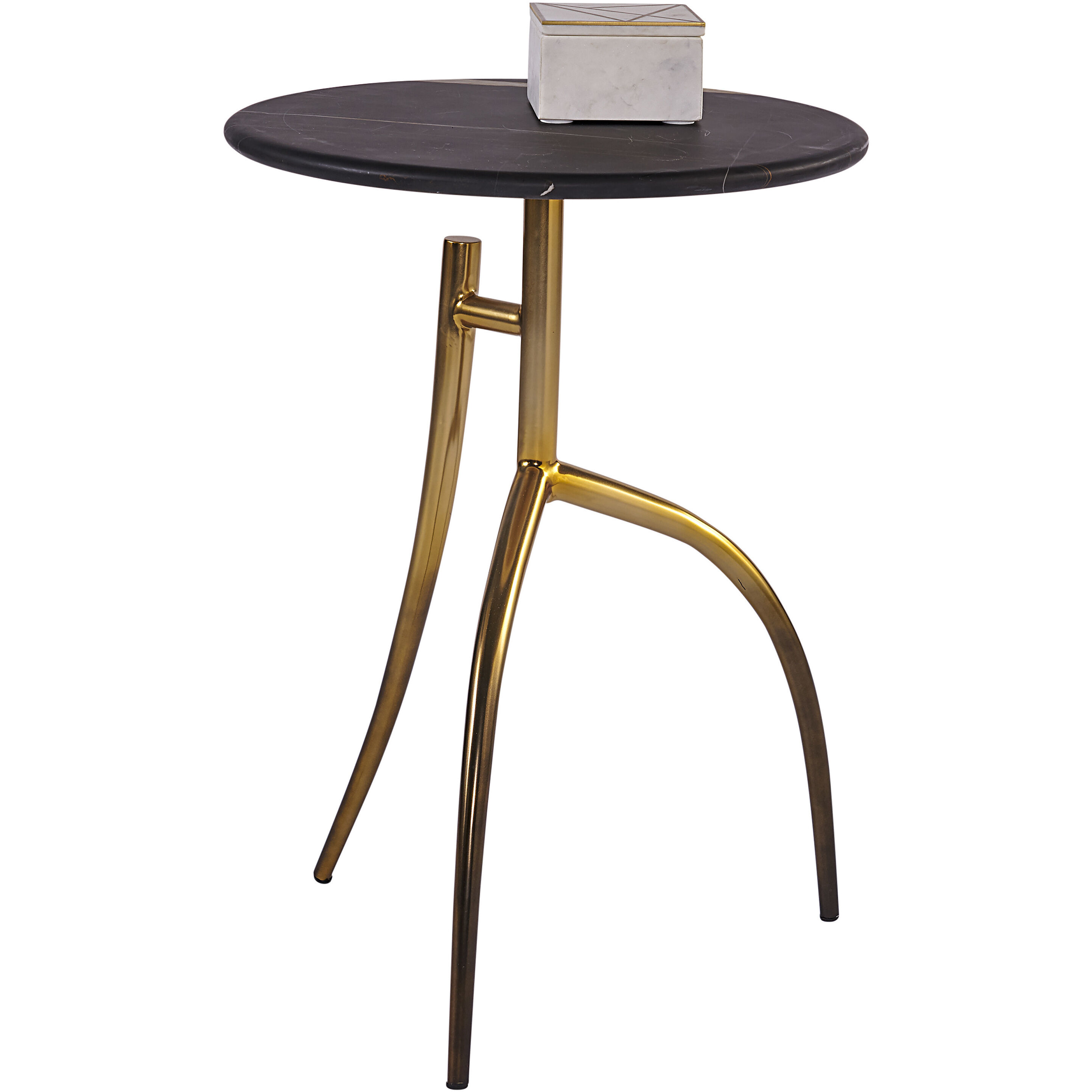 Trent 26 X 19.75 inch Matte Black / Gold End Table